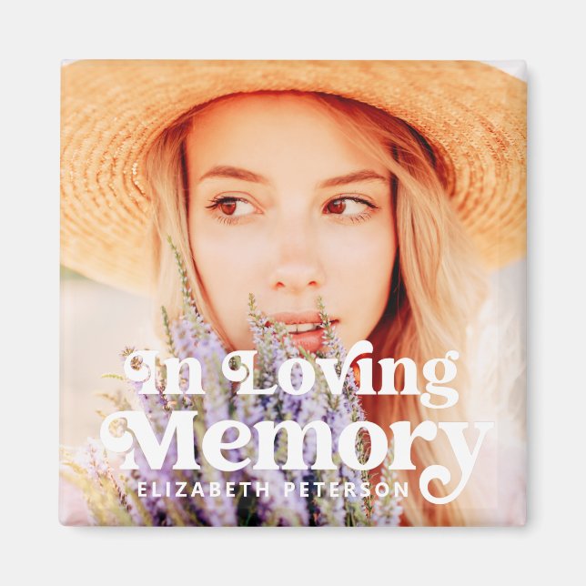 I Loving Memory Simple Anpassningsbar Photo Memori Magnet (Framsidan)