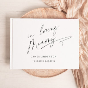 I Loving Memory Simple Script Funeral Gästböcker