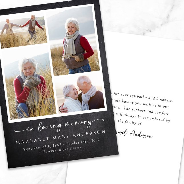 I Loving Memory Slate Photos Funeral Sympathy Tack Kort (Skapare uppladdad)