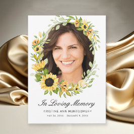 i Loving Memory Solros Black Script Photo Tack Kort