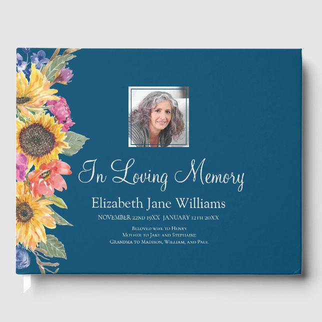 I Loving Memory Solros & Blue Gästböcker (Framsida)