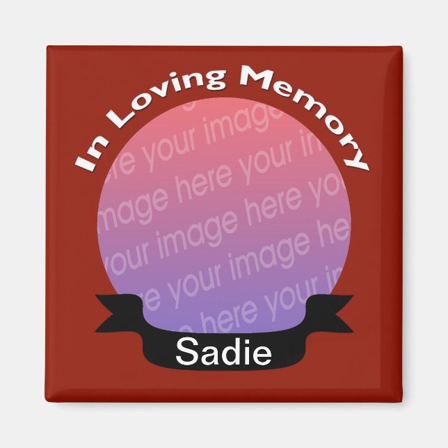 I Loving Memory Square Photo Magnet Red (Framsidan)