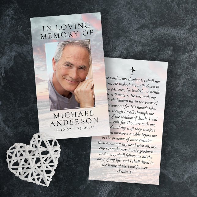 I Loving Memory Sunset Memorial Prayer Card Anteckningskort (Skapare uppladdad)