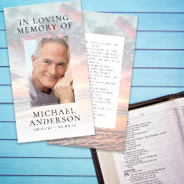 I Loving Memory Sunset Memorial Prayer Card Visitkort