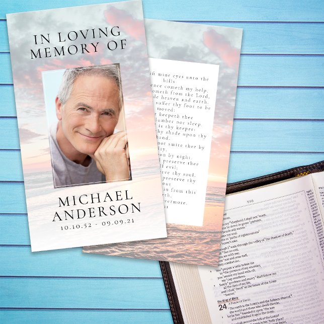 I Loving Memory Sunset Memorial Prayer Card Visitkort (Skapare uppladdad)