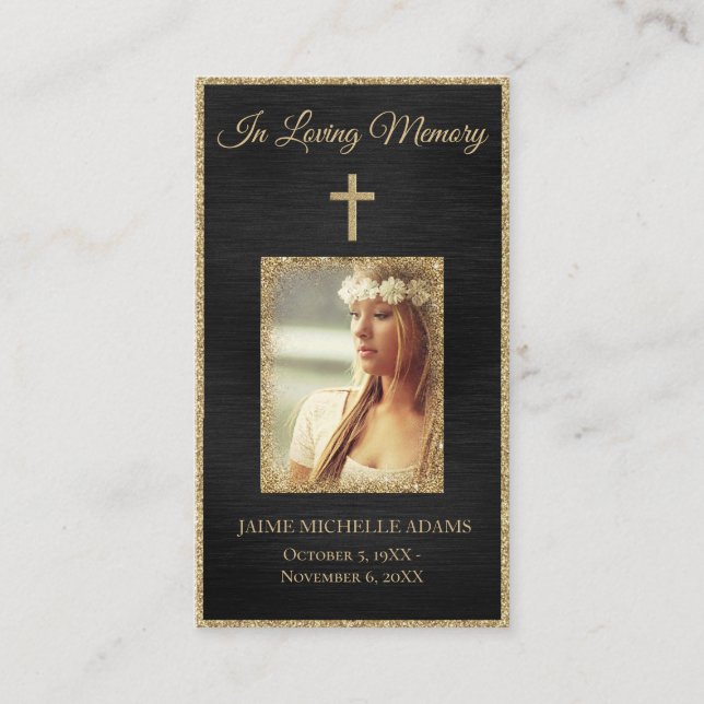 I Loving Memory Sympathy Funeral Prayer Card Visitkort (Framsida)