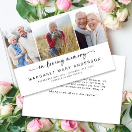 I Loving Memory | Tre fotografier Funeral Sympathy Tack Kort