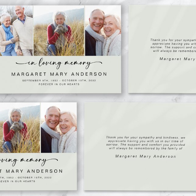I Loving Memory | Tre fotografier Funeral Sympathy Tack Kort (Skapare uppladdad)