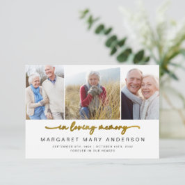 I Loving Memory | Tre fotografier Funeral Sympathy Tack Kort
