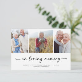I Loving Memory | Tre fotografier Funeral Sympathy Tack Kort