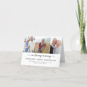 I Loving Memory Tre fotografier Funeral Sympathy Tack Kort