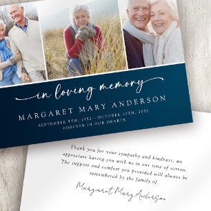 I Loving Memory Tunga foton Funeral Sympathy Tack Kort
