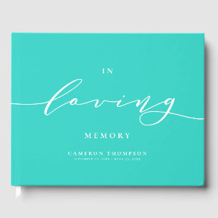 I Loving Memory Turcos Dainty Script Funeral Gästböcker