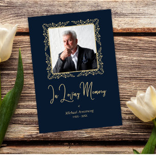 I Loving Memory Whimsical Script Photo Funeral Anteckningskort
