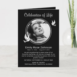 I Loving Memory White Doves Photo Funeral Program