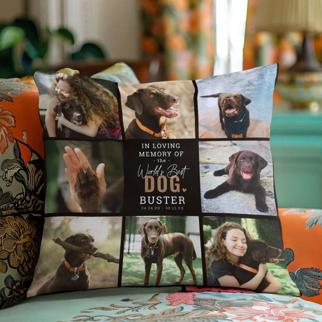 I Loving Memory 'Worlds Best Hund' behåller du fot Kudde (Skapare uppladdad)