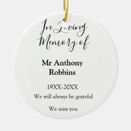 I Loving minne av namn begravningsminne Julgransprydnad Keramik