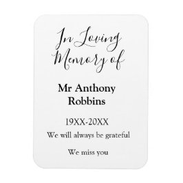 I Loving minne av namn begravningsminne Magnet