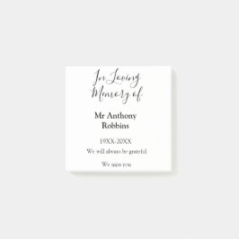 I Loving minne av namn begravningsminne Post-it Block