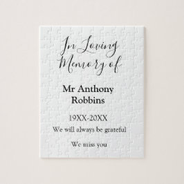 I Loving minne av namn begravningsminne Pussel