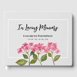 I LovMemory Funeral Watercolor Hydrangea Gästböcker
