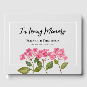 I LovMemory Funeral Watercolor Hydrangea Gästböcker