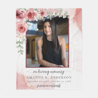 I LovMemory  Red Flower Funeral Fleecefilt