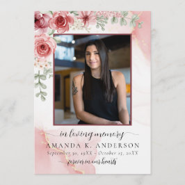 I LovMemory  Red Flower Funeral Program