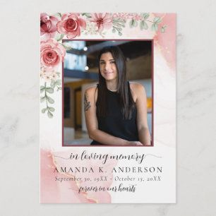 I LovMemory  Red Flower Funeral Program