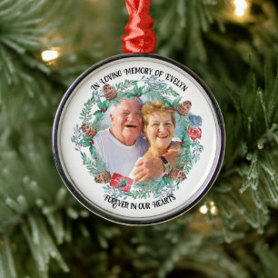 I Lovminne Namn och fotopatron i Gräs Julgransprydnad Metall