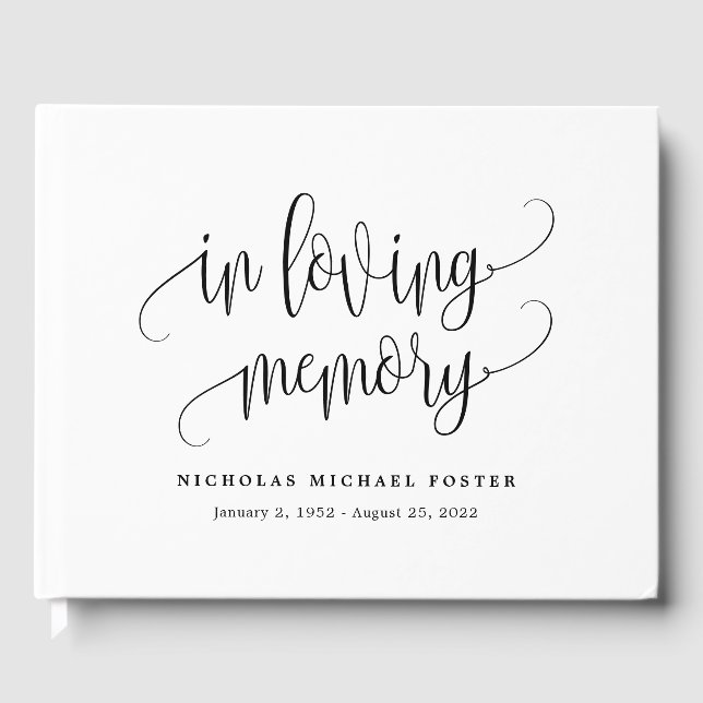 I Lovminnets EDITABLE FÄRG-snygga Kalligrafi Gästböcker (Framsida)