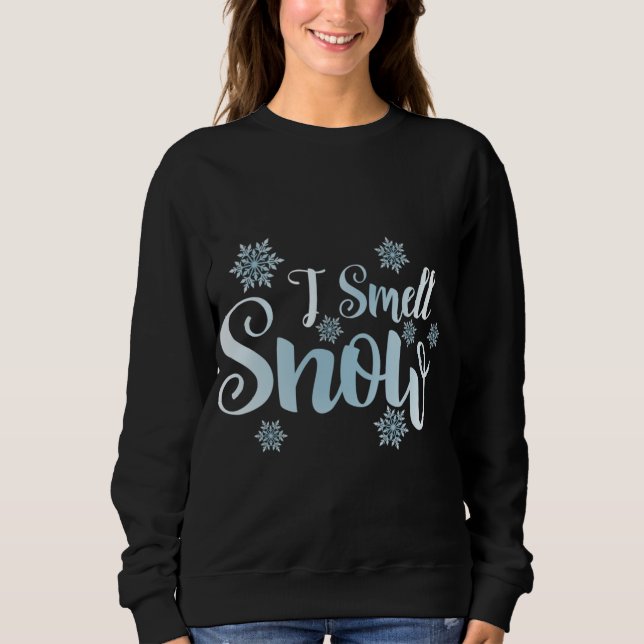 i luktande snö, söt snöflingor snowy Winter helgda T Shirt (Framsida)
