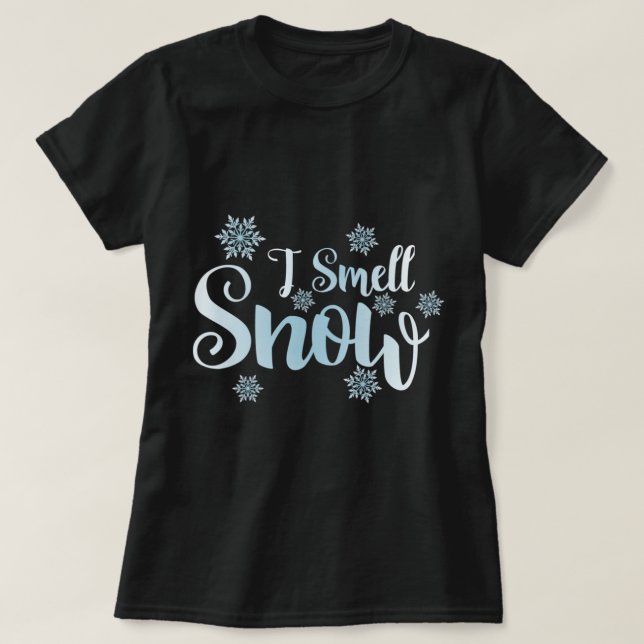 i luktande snö, söt snöflingor snowy Winter helgda T Shirt (Design framsida)