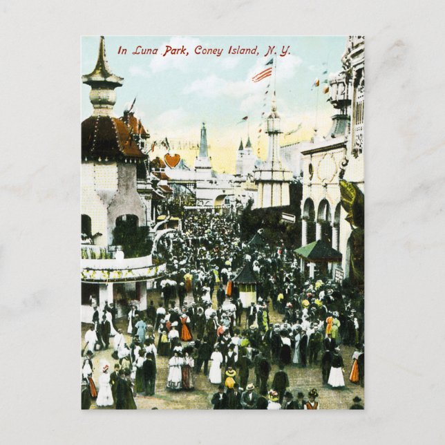 I Luna Park, Coney Island, New York Vykort (Framsida)