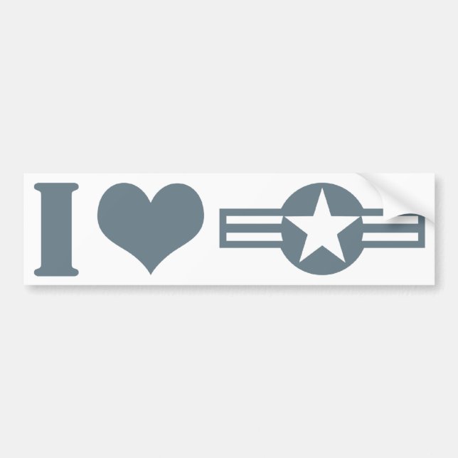 I Luv USA Bumper Sticker Bildekal (Framsidan)