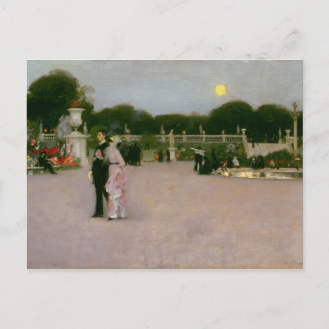 I Luxemburg Gardens 1879 John Singer Sargent Vykort (Framsida)