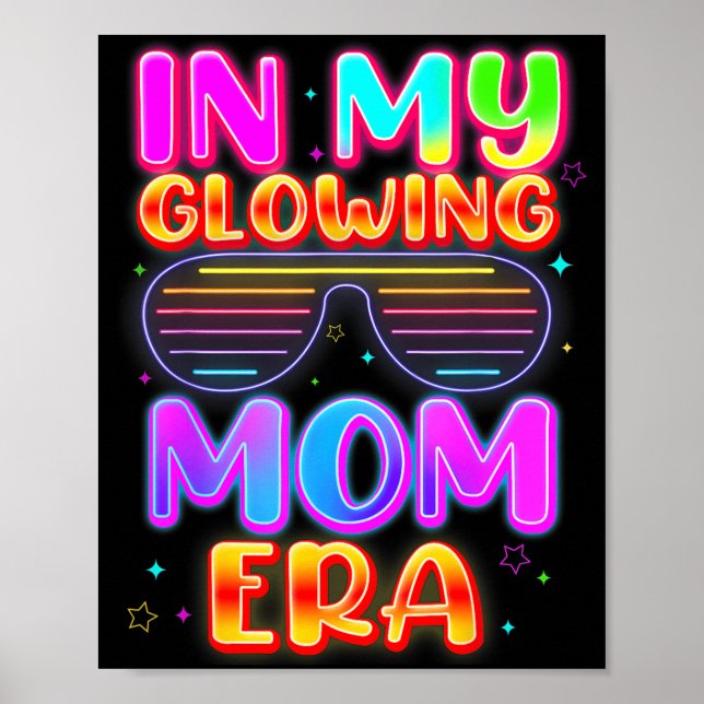 i Lysande Mamma Epoken Groovy Färgglada Ljus Pappo Poster (Framsidan)