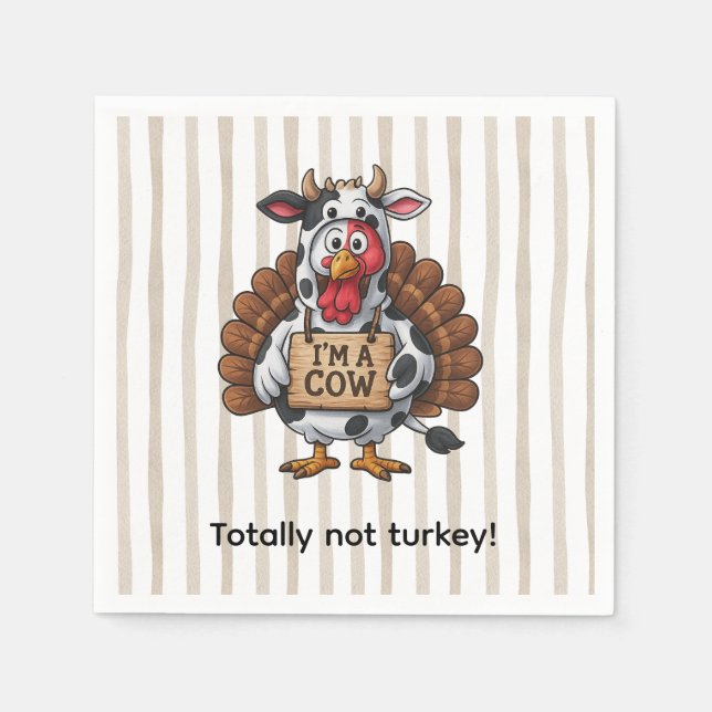 I’m a Cow Turkey | Funny Thanksgiving Disguise Pappersservett (Framsidan)