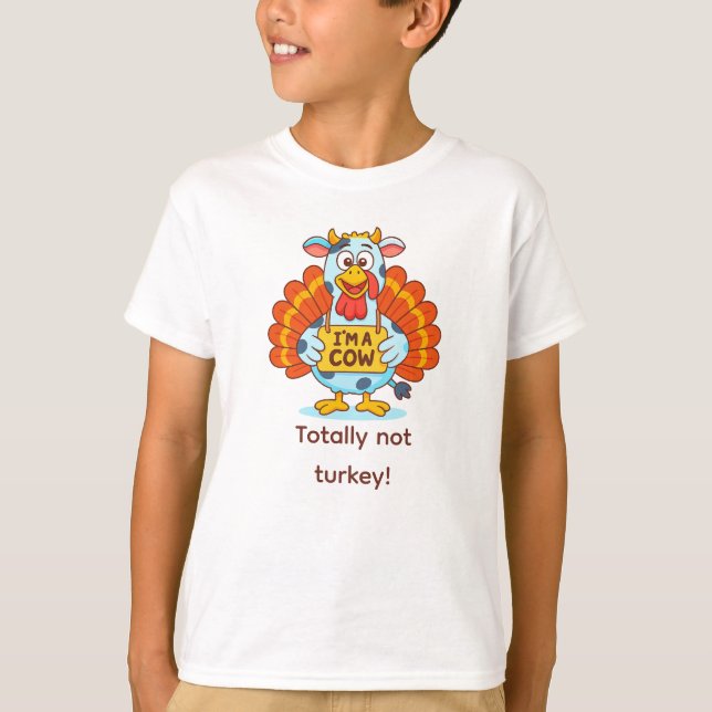 I’m a Cow Turkey | Funny Thanksgiving Disguise T Shirt (Framsida)