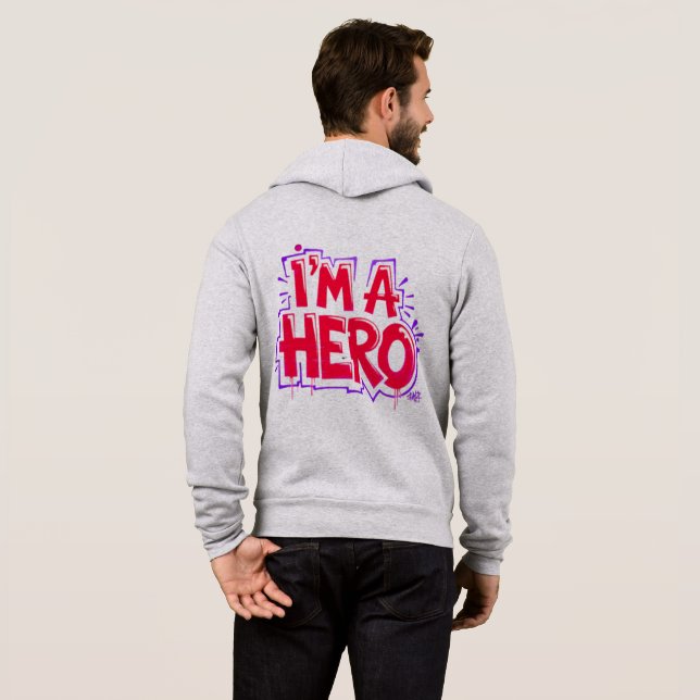 I’m a Hero Graffiti Bold Neon Street Art Statement T Shirt (Hel baksida)