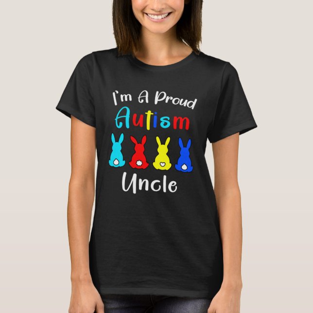 I m A Proud Uncle Easter Bunny Autism Awareness Ra T Shirt (Framsida)
