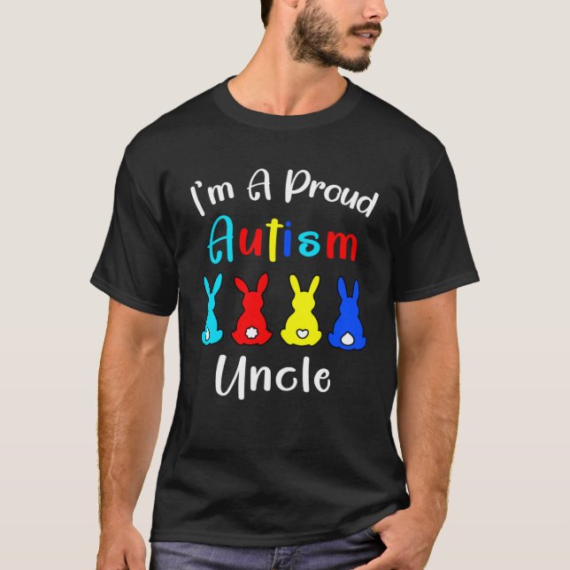 I m A Proud Uncle Easter Bunny Autism Awareness Ra T Shirt (Framsida)