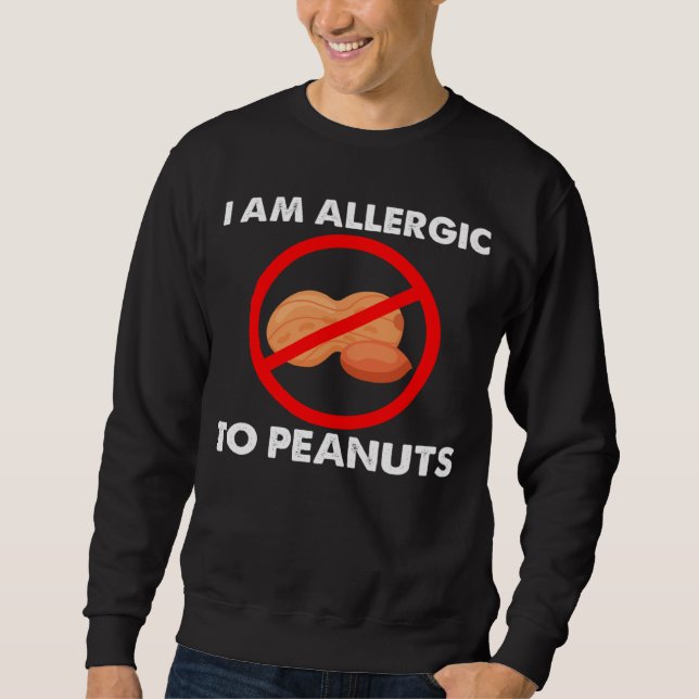 I m Allergic To Peanuts Peanuts Allergy Costumes Lång Ärmad Tröja (Framsida)