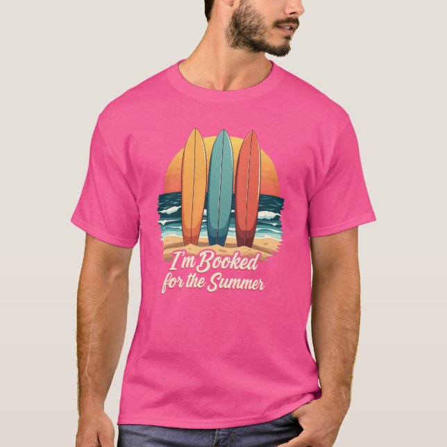 I’m Booked for the Summer – Funny Reading Quote T Shirt (Framsida)