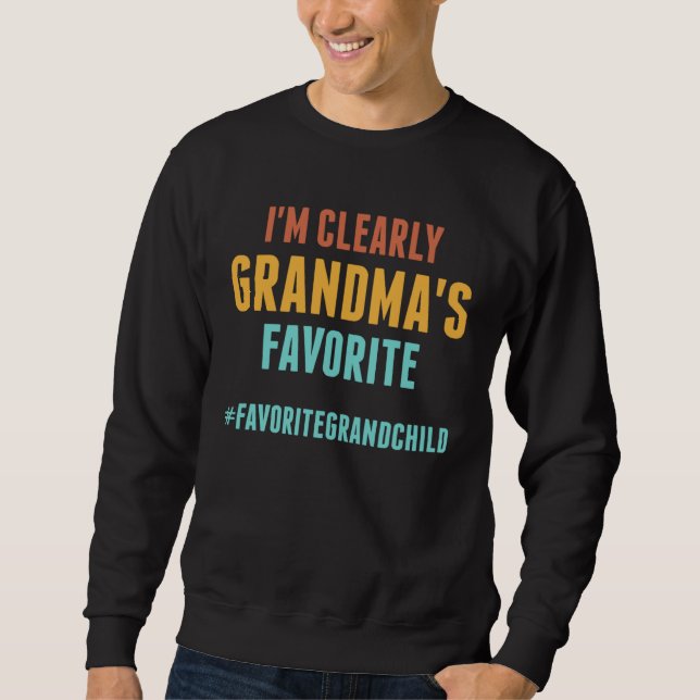 I m Clearly Grandma s Favorite Lång Ärmad Tröja (Framsida)