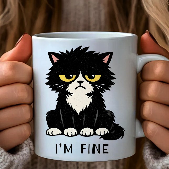 I’m Fine - Funny cat mug Kaffemugg (Skapare uppladdad)