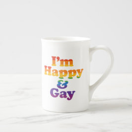 “I’m Happy & Gay” Mug – Bold Pride Latte Cup  Benporslin Mugg