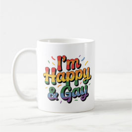 “I’m Happy & Gay” Mug – Funny, Proud & Fabulous Kaffemugg
