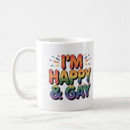“I’m Happy & Gay” Pride Mug – We Are All Mugs Kaffemugg