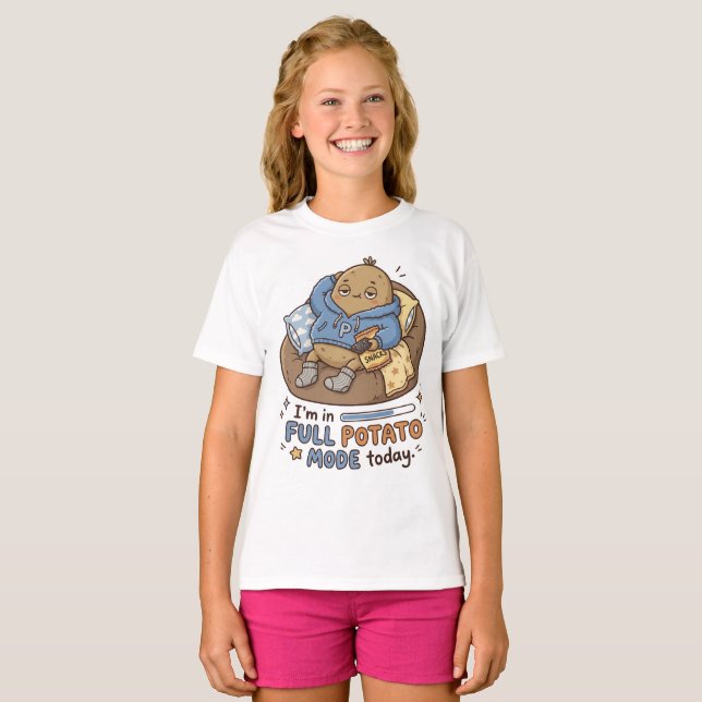 I’m in full potato mode today| Couch Potato Potato T Shirt (Hel framsida)